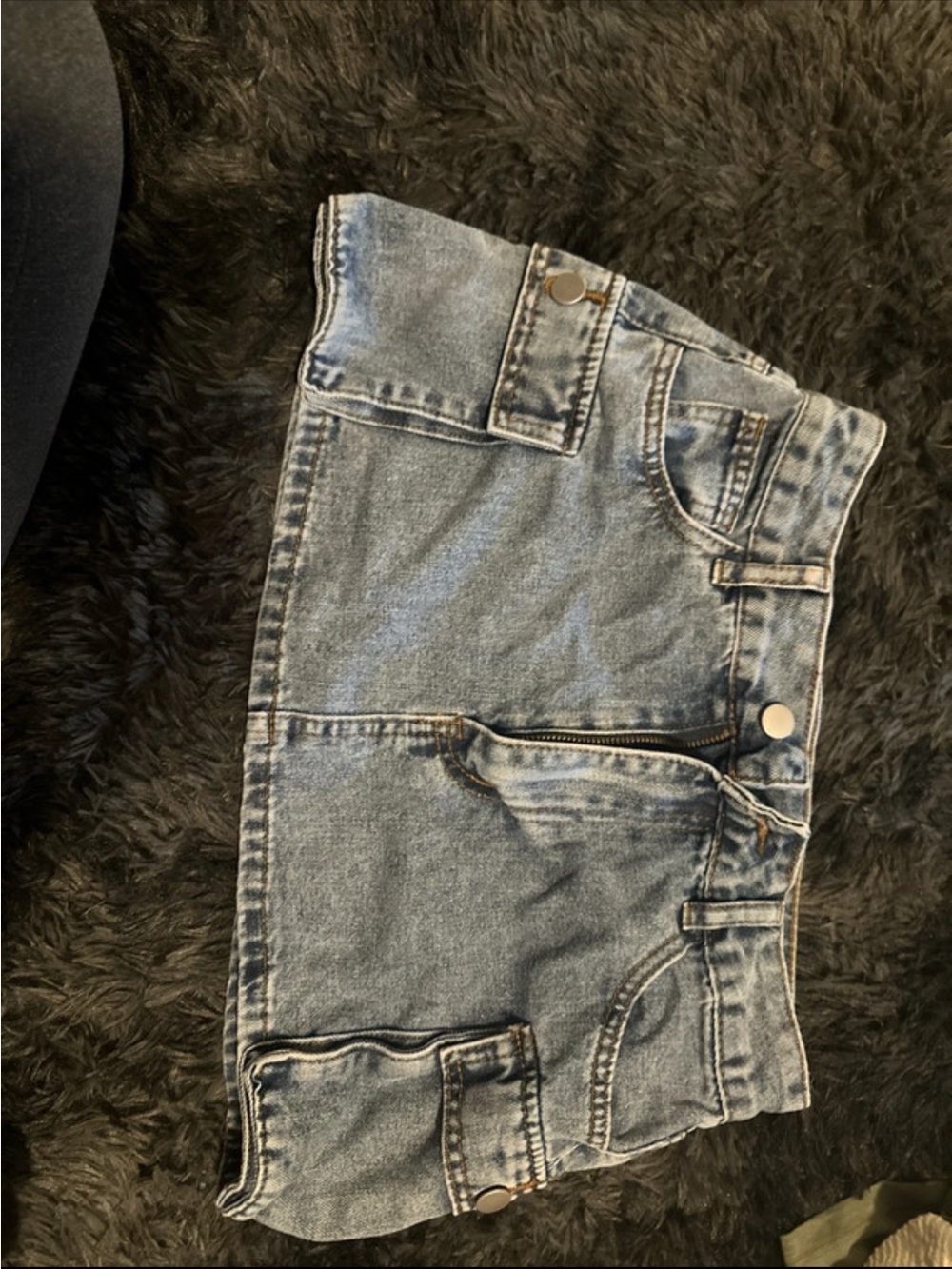 SHEIN Light Blue Denim Mini Skirt